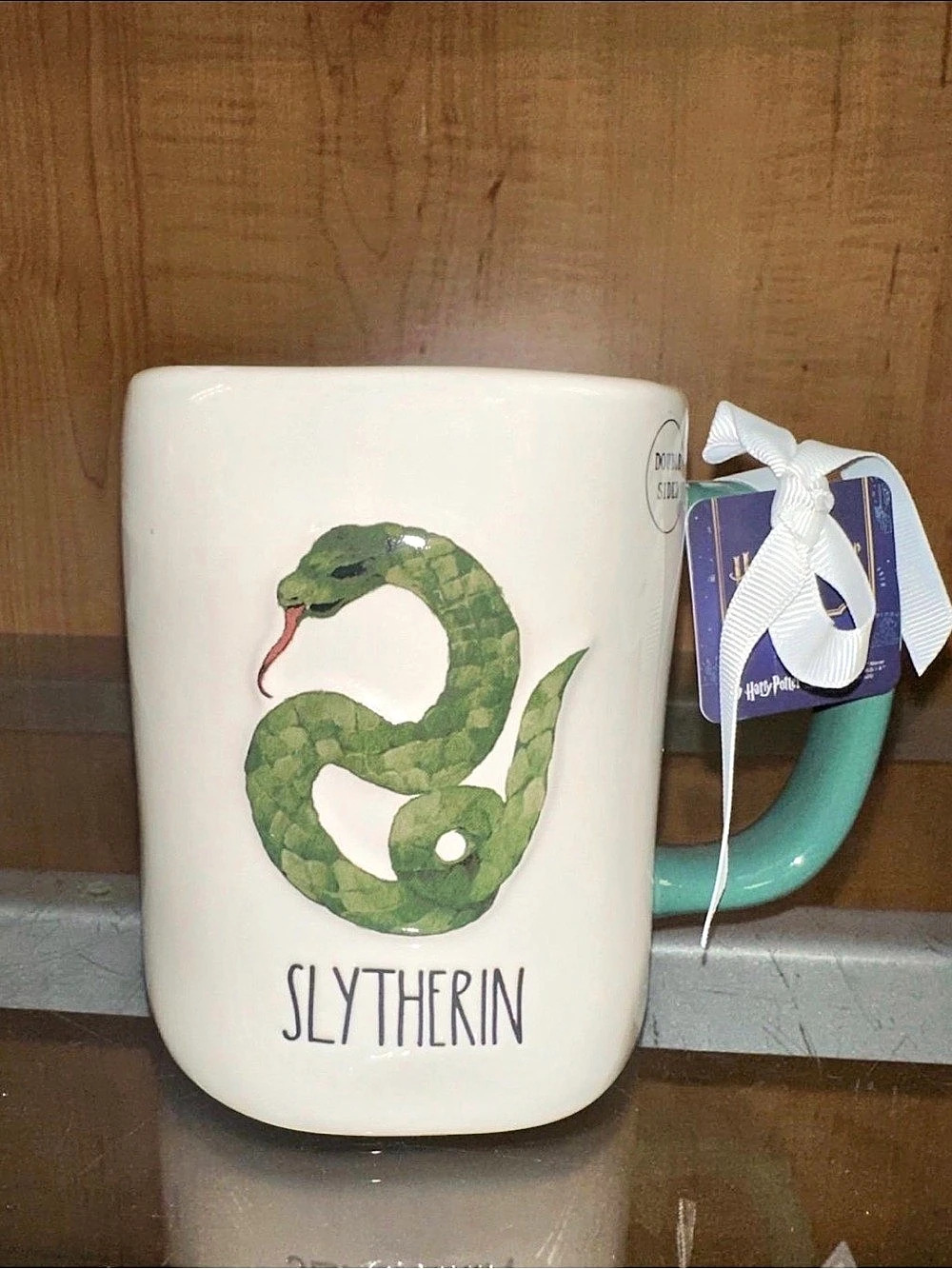Rae Dunn Harry Potter Slytherin Mug White & Green NWT
